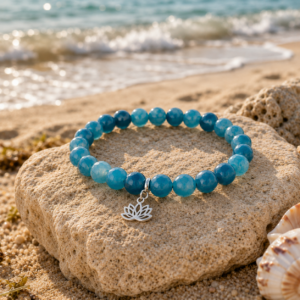 Bracelet en apatite bleue naturelle