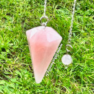 Pendule facetté Quartz Rose