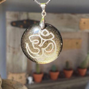 Pendentif Obsidienne Dorée Ohm